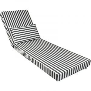 Deco Arts - Coussin bain de soleil premium avec coussin - Rayures Gris Foncés