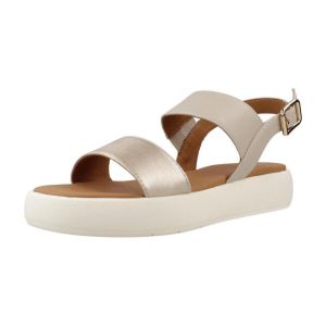 Geox Femme D CAMALEI A Sandale Plate, Lt Gold/Beige, 37 EU