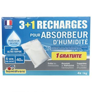 Image de Humidivore RECHARGE ABSORBEUR X3+1 NEUTRE 1KG (Vendu par 1) - SODEPAC