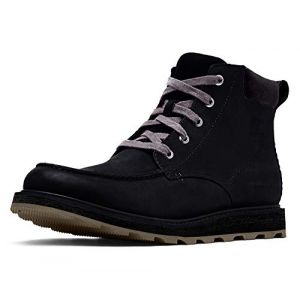Sorel Bottes pour Hommes, Madson Moc Toe Waterproof, Noir (Black/Dark Grey), Taille : 44 1/2