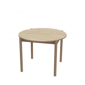 DRAWER Table à manger ronde en bois 4 personnes D100cm bois clair