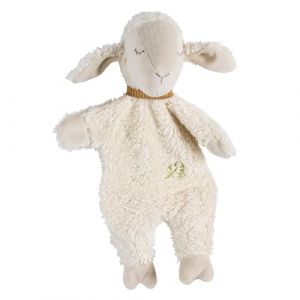 Fehn Marionnette mouton NATUR - compagnon de jeu, aide à l'endormissement, marionnette pour bébés et jeunes enfants à partir de 0 plusmois