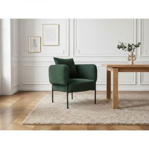 Bobochic Fauteuil de table GABIN tissu velours côtelé Vert