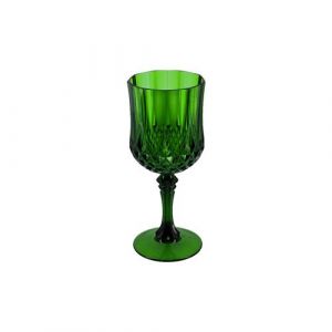 Verre à pied réutilisable vintage 22cl vert anglais - générique 94403
