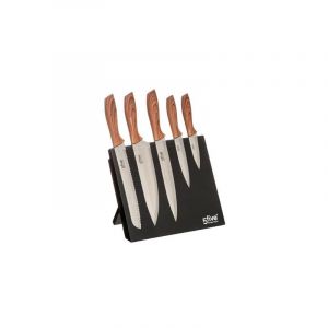 Bloc 5 Couteaux Aimantés "Cinco" 24cm Naturel Prix