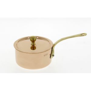 De Buyer Casserole Inocuivre avec couvercle montures laiton Ø9 cm