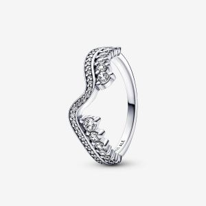 Pandora Bague Vague Asymétrique Scintillante argent 192543C01