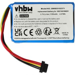 Vhbw Batterie remplace TomTom 4EM0.001.01, 6027A0090721, AHA11110003, AHA11111008 pour système de navigation GPS (1100mAh, 3,7V, Li-Ion)