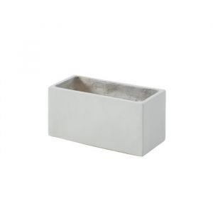 Image de Beau Rivage Bac à fleurs en fibre de verre style ciment - 44 x 22 x 20 cm - 20 L - Gris clair