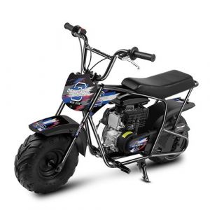 Mini-moto Dirt Bike Oryxearth 105CC 4 temps - Bleu &agrave; effet bross&eacute; - D&egrave;s 13 ans