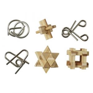 Coffret de 6 Casse-T&ecirc;tes "Mini" 5cm Naturel & Gris