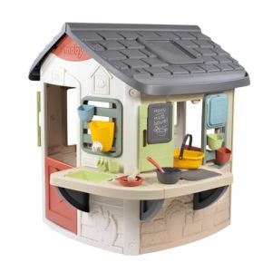 Smoby Life - Mud Cooking House - Cuisine Tambouille - Grand Plan de Travail - 16 Accessoires Inclus - Mati&egrave;re Recycl&eacute;e - A Partir de 2 Ans - Fabrication Fran&ccedil;aise