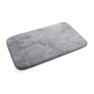 Tapis Salle de Bain "Mémoire de Forme" 80x50cm Gris"