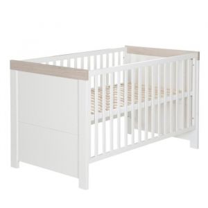 Image de Roba Lit bébé évolutif -Lucy- 70 x 140 cm, convertible, blanc, couronne en -Luna Elm-