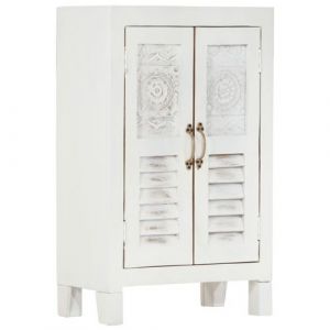 VidaXL Buffet blanc 55x30x90 cm bois massif d acacia
