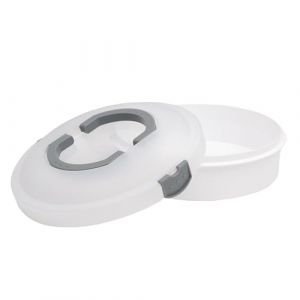 Lily cook KP0078, Boîte à gâteaux transportable avec Cloche, Design élégant, Facile à Utiliser, pour tartes et gâteaux jusqu'à 28 cm, Couleur Blanc et Vert