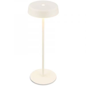 BRILONER - Lampe de table sans fil LED IP44 avec fonction tactile, dimmable, lumière blanche chaude, lampe de chevet sans fil,chevet, 13x36,5cm, blanc antique