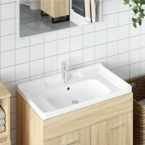 VidaXL Évier salle de bain blanc 91,5x48x23 cm rectangulaire céramique