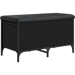 VidaXL Banc De Rangement Noir 82x42x45 Cm Bois D'ingénierie