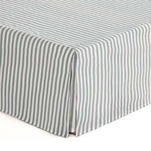 Cache-sommier en coton de 30 cm de haut aqua marine 80x200 cm