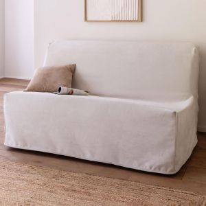 Housse de canap&eacute; BZ velours GALENZA 3 places - beige gr&egrave;ge