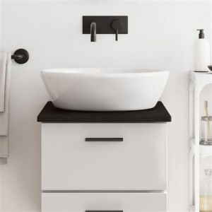 Comptoir de salle de bain gris foncé 40x50x2 cm bois traité