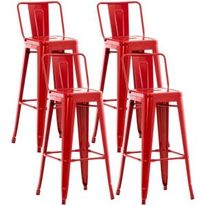 Image de Lot de 4 tabourets de bar Mason rouge