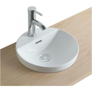 Vasque semi encastrée ronde blanche LEA