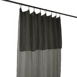 Meubletmoi - Rideau ajustable 140 x 300 cm en double gaze de coton gris - pepa