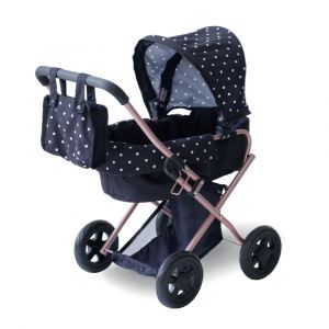 Teamson Poussette 2-en-1 classique, Noir, 64cm