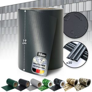 &Eacute;cran d'intimit&eacute;, Bandes Brise-Vue, Rouleau de 35 m&egrave;tres Occultant, 20 Clips de Fixation Inclus, Gris anthracite, 19cm x 35 m