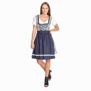 Dirndl Femmes Costume Oktoberfest MIESEPETER bleu