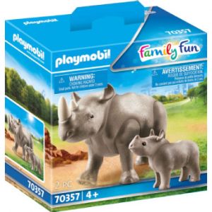 Image de Playmobil Family Fun Rhino with Baby 70357