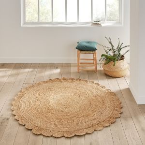 Image de Tapis jute rond forme fleur, Aftas Naturel Taille Diam 120cm;Diam 150 cm;Diam 200 cm