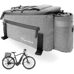 MIVELO - Sacoche pour porte-bagages - cool bag bike - sac à bagages isotherme - résistant à l'eau - 10 l - gris