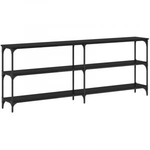 VidaXL Table console avec &eacute;tag&egrave;re Ch&ecirc;ne noir 200 x 29 x 75 cm