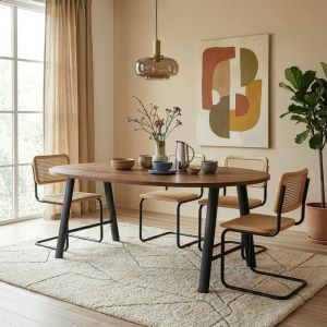 Lot de 2 pieds de table Hullem acier 72 x 70 x 10 cm noir [en.casa]