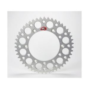 Renthal Couronne Ultralight 49 dents alu anti-boue pas 520 type 216U anodis&eacute; argent Husqvarna SMS125