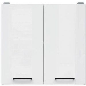 JUNONA Meuble haut 60 cm 2 Portes Blanc brillant