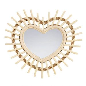 Decoratie Miroir bambou cœur