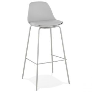 Tabouret de bar 'COOKIE' gris style industriel