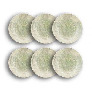 Image de Novastyl Lot de 6 assiettes creuses en porcelaine verte 23cm
