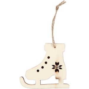 Image de Creotime Forme en bois à suspendre - Patin à glace - 6,5 cm - 4 pcs