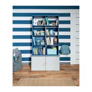 Calicosy Bibliothèque 8 cases avec meuble bas 2 portes - STIGE
