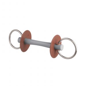 Mors pour cheval Beris avec canon et anneau, doux Comfort Fin 100 mm