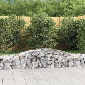 VidaXL Paniers à gabions arqués 15 pcs 400x50x40/60 cm Fer galvanisé n/a