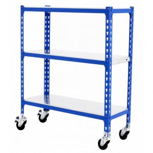 Étagère métallique bleu et galvanisé 3 niveaux Simonclick Mobile Plus SimonRack