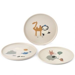 Liewood Lot de 4 Assiettes Remco - Around The World Sandy