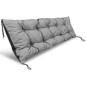 Coussin de jardin 120x50 cm pour banc, balan&ccedil;oire, palettes, imperm&eacute;able, gris