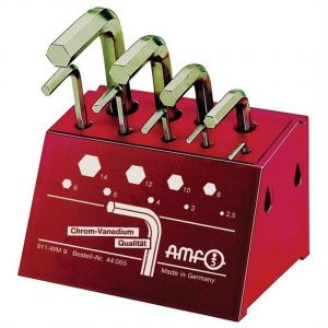 AMF Jeu de tournevis d'angle 911-WM9 9 pces dans un support d'atelier - 44065
